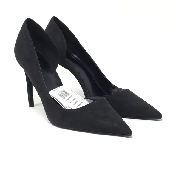 Mango Audrey Black Suede Pointed Toe Stiletto Pumps Size EU 37 / US 9.5M - Picture 2 of 11